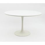 An Arkana Tulip table, to a design by Eero Saarinen, the circular top 121cm diameter Condition