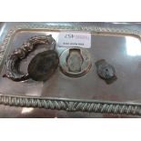 A set of four silver plated entrée dishes, possibly Matthew Boulton, with gadroon rims, each with