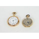 A 14k gold cased open-faced pocket watch
