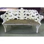 A Victorian cast iron garden bench with