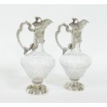 A pair of EPNS mounted claret jugs, Davi