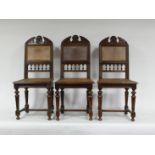 A set of five French beechwood dining ch