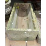 A rectangular stone trough, 92cm x 43cm