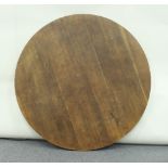 A circular oak table top, 134cm diameter