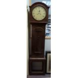 An Irish longcase clock with circular painted dial, circa 1840, in mahogany dome topped case,