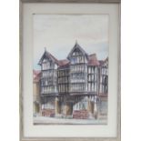 F N Seville/Old Houses, Frankwell, Shrewsbury/signed and inscribed/watercolour, 53.