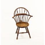 A rare 18th Century mahogany stick-back Windsor armchair,