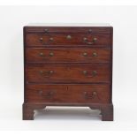 A George III 18th Century mahogany caddytop chest above a brushing slide and four long graduating