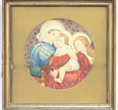 Follower of Raphael/ Madonna della Sedia/ watercolour,