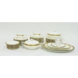A Minton part dinner service, white with gold rim, pattern K154 Condition Report: Comprising, 2