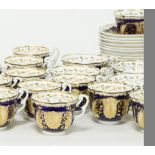 A 19th Century porcelain tea set, possibly Coalport, comprising twenty one cups, twelve saucers, a