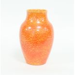 A Pilkington Royal Lancastrian vase, decorated in orange and yellow mottled glaze,