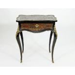 A Louis XV style boulle table on cabriole legs,