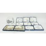 Eight Royal Worcester dessert plates, the birds of Dorothy Doughty,