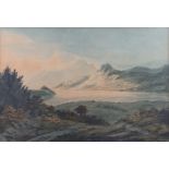 Attributed to C H Schwanfelder/Scottish Loch/inscribed verso/watercolour,