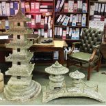 A decorative reconstituted model pagoda,