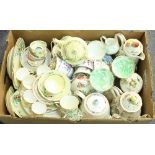 A quantity of Crown Staffordshire Hollyhock pattern tea ware and other tea ware Condition Report:
