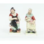 A pair of Staffordshire figures, The Cobbler and his Wife,