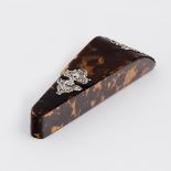 A Victorian tortoiseshell and silver mounted spectacles case, the mounts Birmingham 1894,