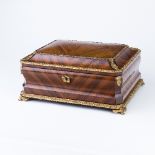 A Louis XV style gilt metal mounted kingwood casket,