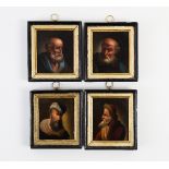 19th Century Italian School/Set of Four Portraits of Bearded Gentleman/head and shoulders/oil on