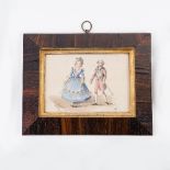 19th Century French School/Elegant Couple/initialled HC and dated 24 Janvier 1833/watercolour,