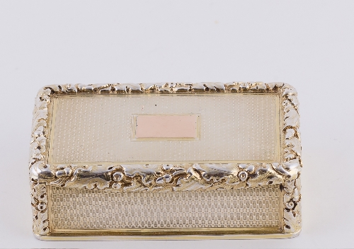A William IV silver gilt snuff box, Charles Rawlings & William Summers, London 1835, with engine-