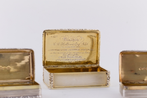 A William IV silver gilt snuff box, Charles Rawlings & William Summers, London 1835, with engine- - Image 3 of 4
