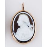 A late 18th Century hardstone cameo portrait of a gentleman (possibly George III) in profile, in a