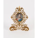 Early 19th Century Continental School/Portrait of an Officer in Uniform/oval watercolour on ivory,