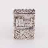 A Victorian 'castle top' visiting card case, George Unite, Birmingham 1875,