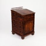 A Regency burr walnut Davenport desk,