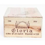 Bordeaux: Chateau Gloria, 2008, Cru Bourgeois, Saint Julien, 12 bottles, inoriginal wooden case