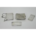 A silver cigarette case, Birmingham 1910, 9cm, a silver card case, Chester 1900, 9.