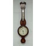 A two-part wheel barometer, the silvered dial signed J Hicks, London,