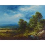 19th Century English School/Landscapes/a pair/oil on card, 34cm x 45cm/and another pair,