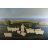 Follower of Miles of Northleach/Shepherd and Sheep/oil on board,