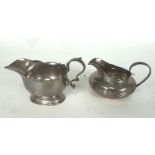 A George IV silver cream jug, Rebecca Emes & Elizabeth Barnard, London 1825, with thread border,