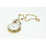 A 9ct gold gentleman's open faced keyless pocket watch by The Army and Navy Cooperative Society Ltd.