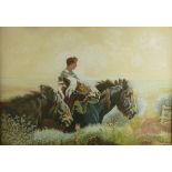 D C Moss/ Ploughboy with Three Shire horses/dated 1925/watercolour, 35.5cm x 50.