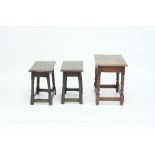 A pair of 20th Century oak joint stools,