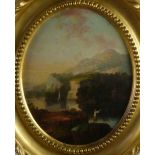19th Century Continental School/Figures in Landscapes/a pair/oil on copper,