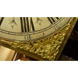 A longcase clock, the arched brass dial signed Ben Brandreth, Middlewich, with silvered chapter ring