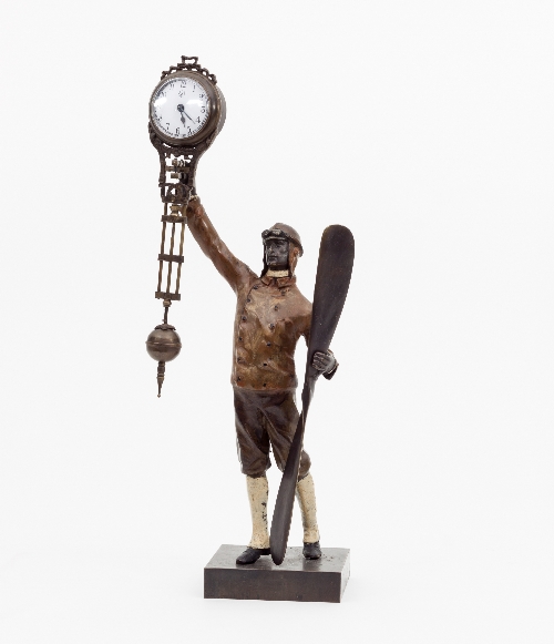 A Junghans mystery or swinger clock modelled as a pilot,