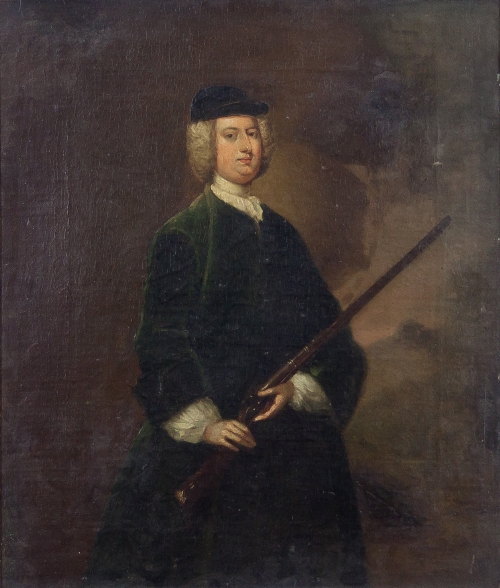 Attributed to Charles Philips (British 1708-1747)/Portrait of a Gentleman/three-quarter length, - Image 3 of 4