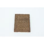 An Indian sadeli card case carved with birds amongst flowers, 10.5cm wide Condition Report: Lot