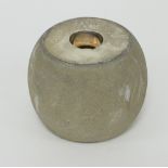 A stone match strike with silver mount monogrammed, (marks rubbed),