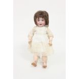 A French bisque head doll with weighted eyes, open mouth, jointed limbs, marked SFBJ 836 PARIS 8,