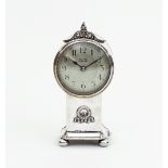 A silver mantel clock, Chester 1922,