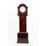 A miniature mahogany longcase clock case,